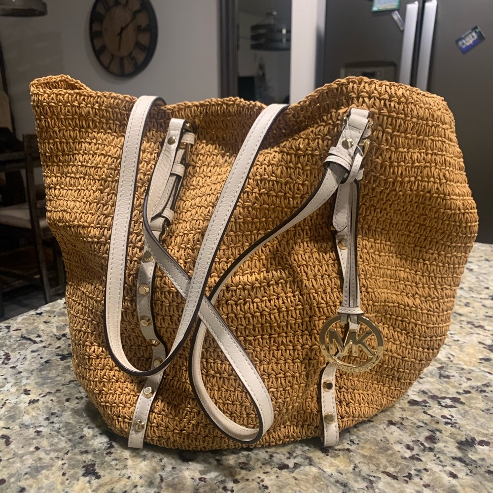Michael Kors Tan and Cream Tote Bag